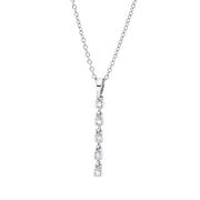 Collier    aus 750/-18 Karat Weißgold mit 5 Diamanten 0