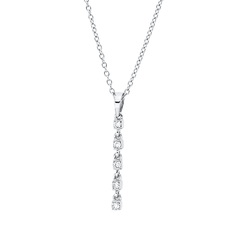 Collier    aus 750/-18 Karat Weißgold mit 5 Diamanten 0