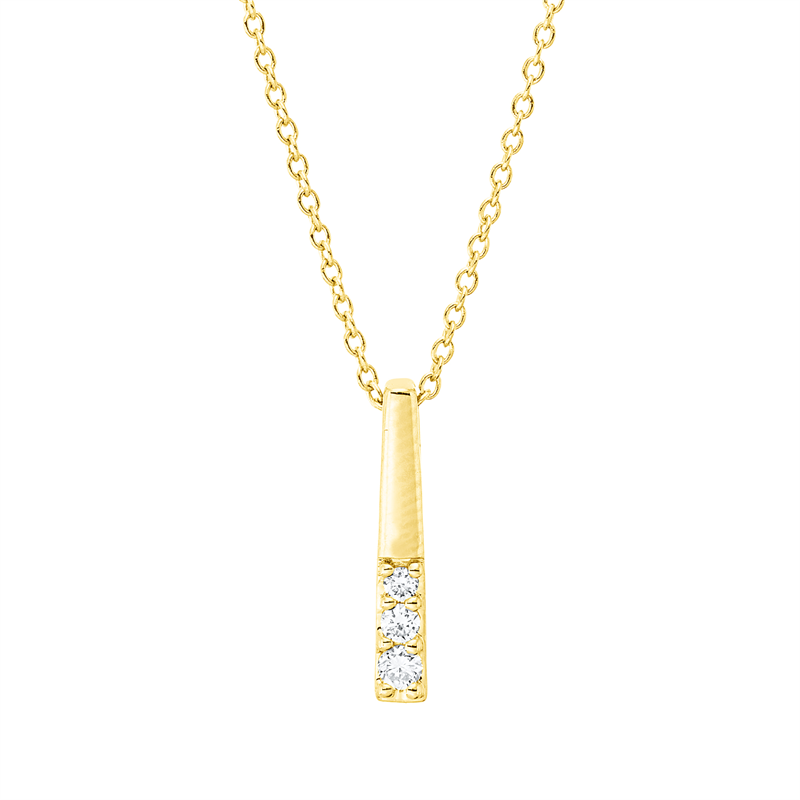 Collier    aus 750/-18 Karat Gelbgold mit 3 Diamanten 0