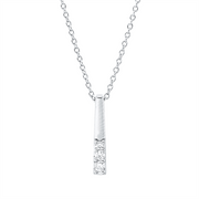 Collier    aus 750/-18 Karat Weißgold mit 3 Diamanten 0