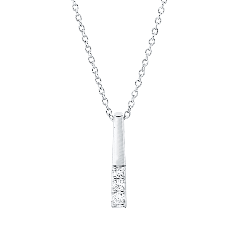 Collier    aus 750/-18 Karat Weißgold mit 3 Diamanten 0