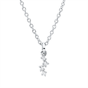 Collier    aus 750/-18 Karat Weißgold mit 4 Diamanten 0