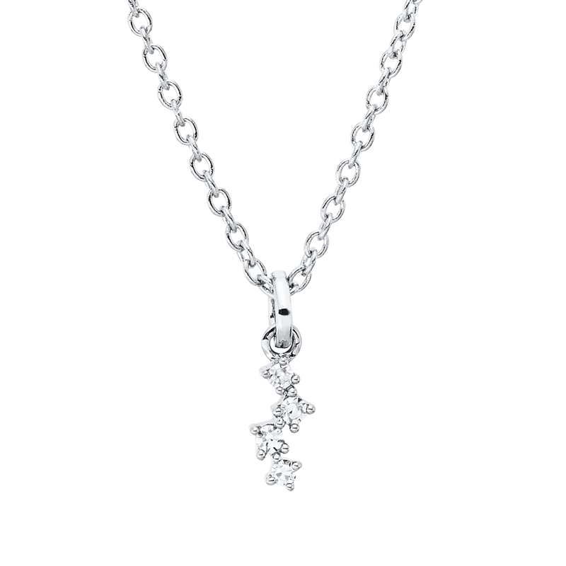 Collier    aus 750/-18 Karat Weißgold mit 4 Diamanten 0
