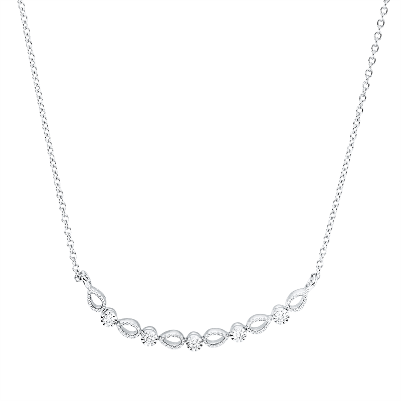 Collier    aus 750/-18 Karat Weißgold mit 5 Diamanten 0