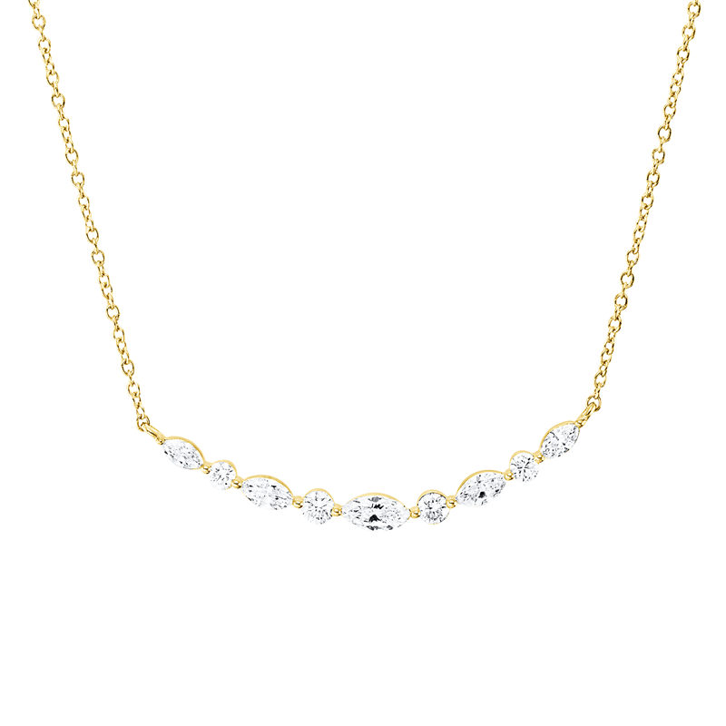 Collier    aus 750/-18 Karat Gelbgold mit 9 Diamanten 0