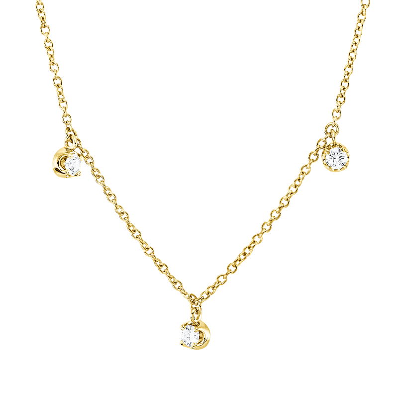 Collier    aus 750/-18 Karat Gelbgold mit 7 Diamanten 0