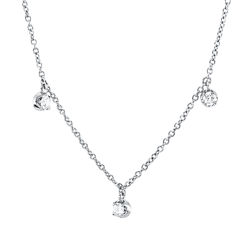 Collier    aus 750/-18 Karat Weißgold mit 7 Diamanten 0