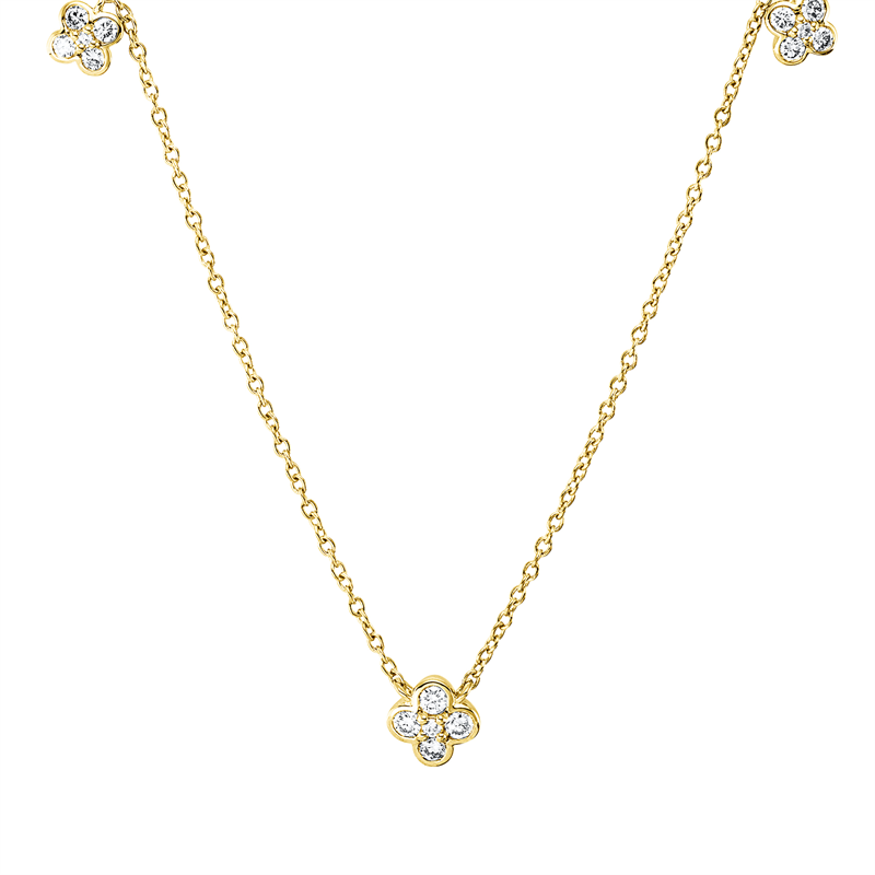 Collier    aus 750/-18 Karat Gelbgold mit 15 Diamanten 0