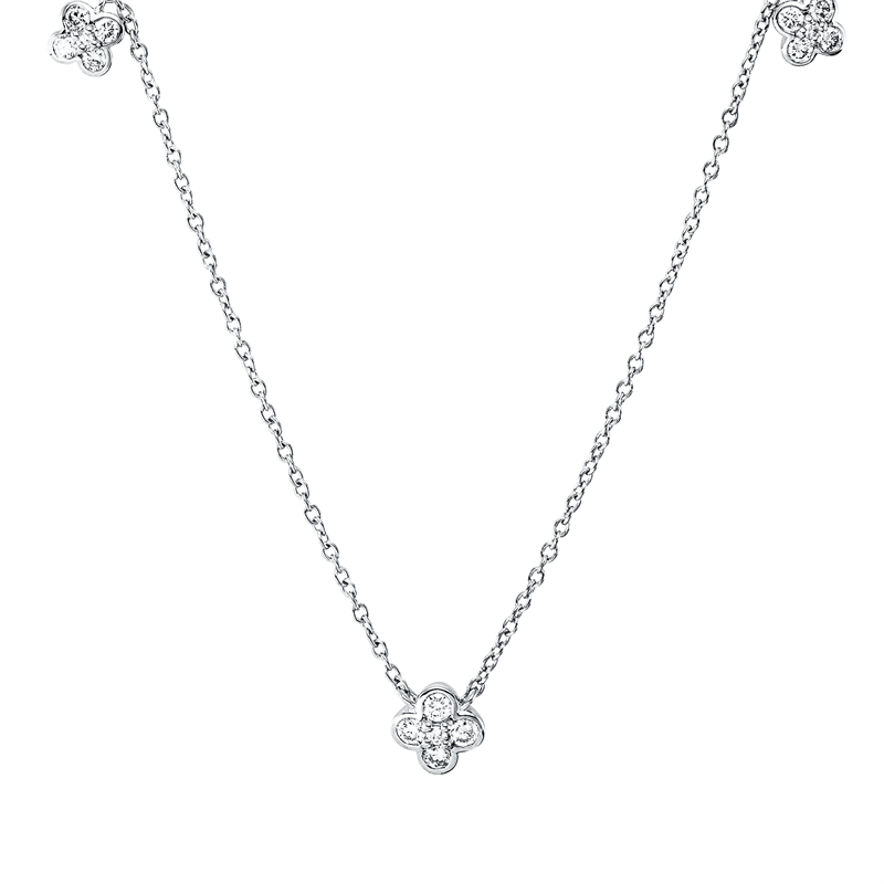 Collier    aus 750/-18 Karat Weißgold mit 15 Diamanten 0