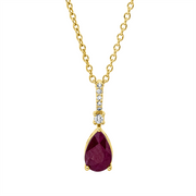Collier mit Rubin  aus 750/-18 Karat Gelbgold mit 6 Diamanten 0