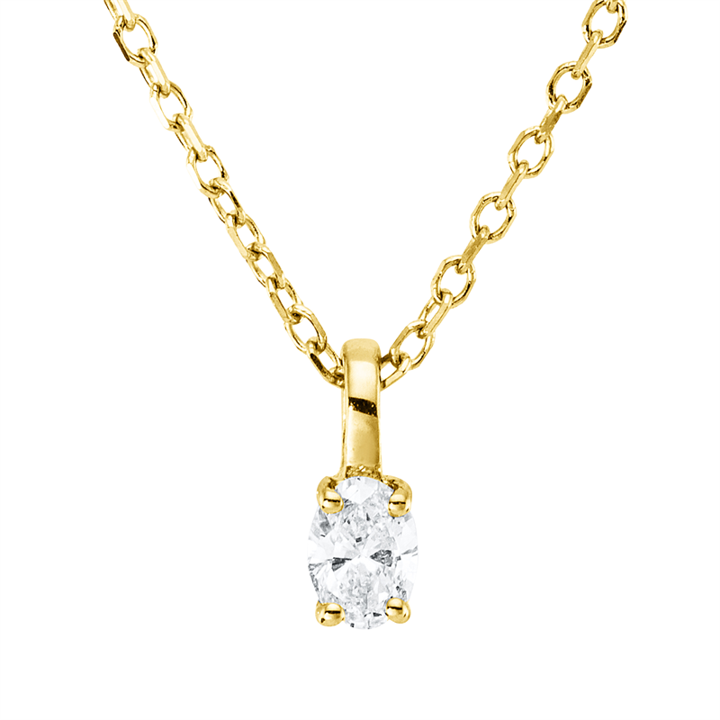 Collier    aus 750/-18 Karat Gelbgold mit 1 Diamant 0