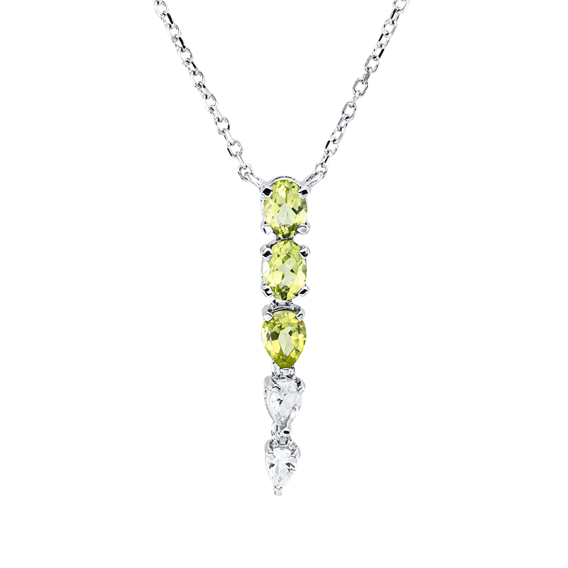 Collier mit Topas  aus 750/-18 Karat Weißgold  