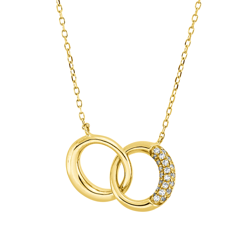 Collier    aus 750/-18 Karat Gelbgold mit 22 Diamanten 0