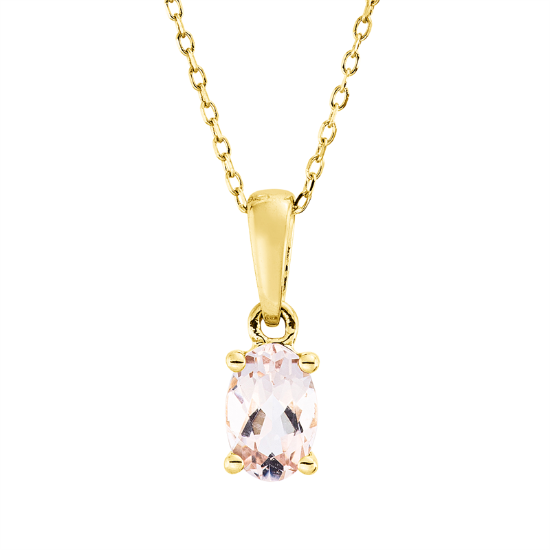 Collier mit Morganit  aus 750/-18 Karat Gelbgold  