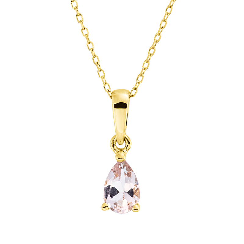 Collier mit Morganit  aus 750/-18 Karat Gelbgold  