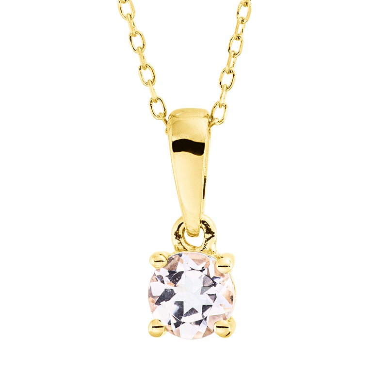 Collier mit Morganit  aus 750/-18 Karat Gelbgold  