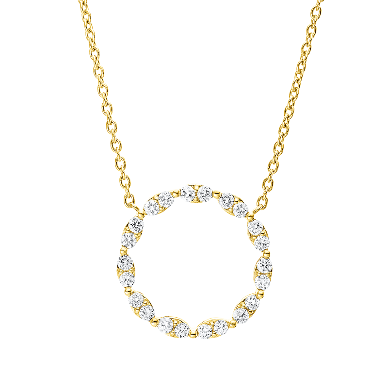 Collier    aus 750/-18 Karat Gelbgold mit 2 Diamanten 0