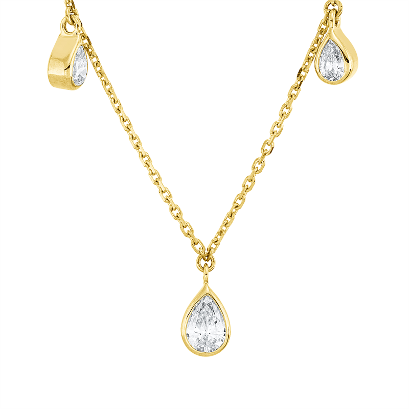 Collier    aus 750/-18 Karat Gelbgold mit 7 Diamanten 1 ct