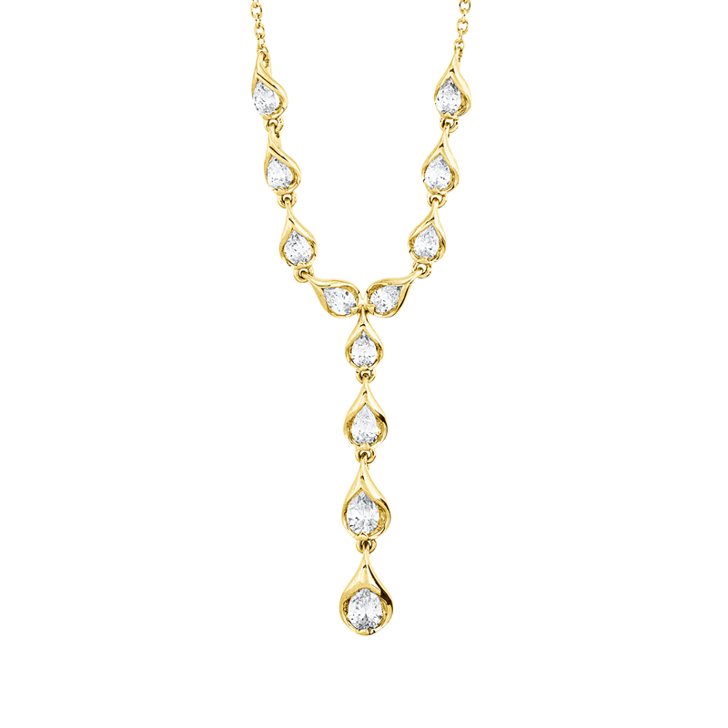 Collier    aus 750/-18 Karat Gelbgold mit 14 Diamanten 0