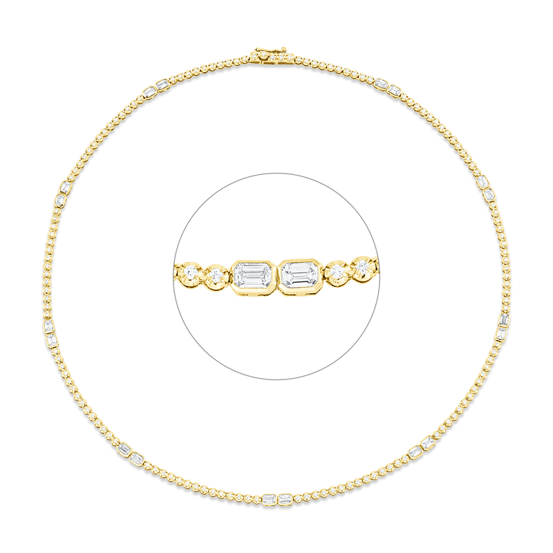 Collier    aus 750/-18 Karat Gelbgold / Weißgold mit 155 Diamanten 3