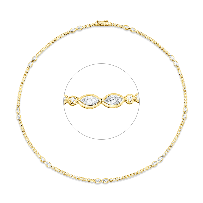 Collier    aus 750/-18 Karat Gelbgold / Weißgold mit 143 Diamanten 2