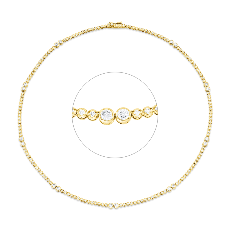 Collier    aus 750/-18 Karat Gelbgold / Weißgold mit 163 Diamanten 2