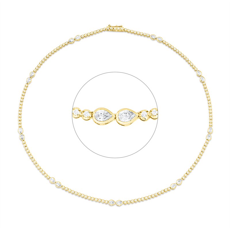 Collier    aus 750/-18 Karat Gelbgold / Weißgold mit 151 Diamanten 3