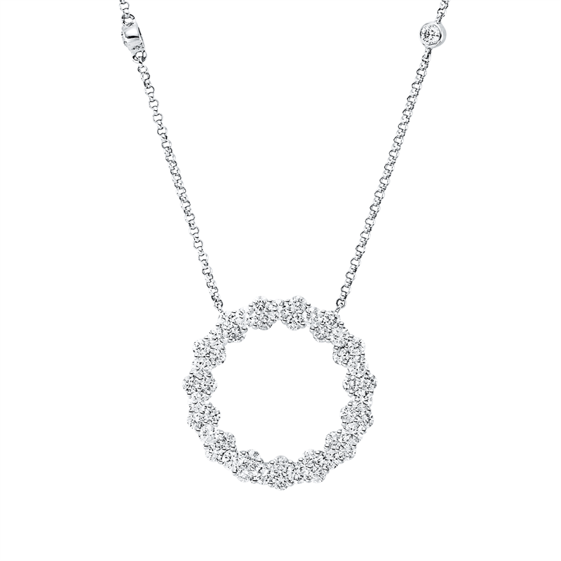 Collier    aus 585/-14 Karat Weißgold mit 49 Diamanten 1
