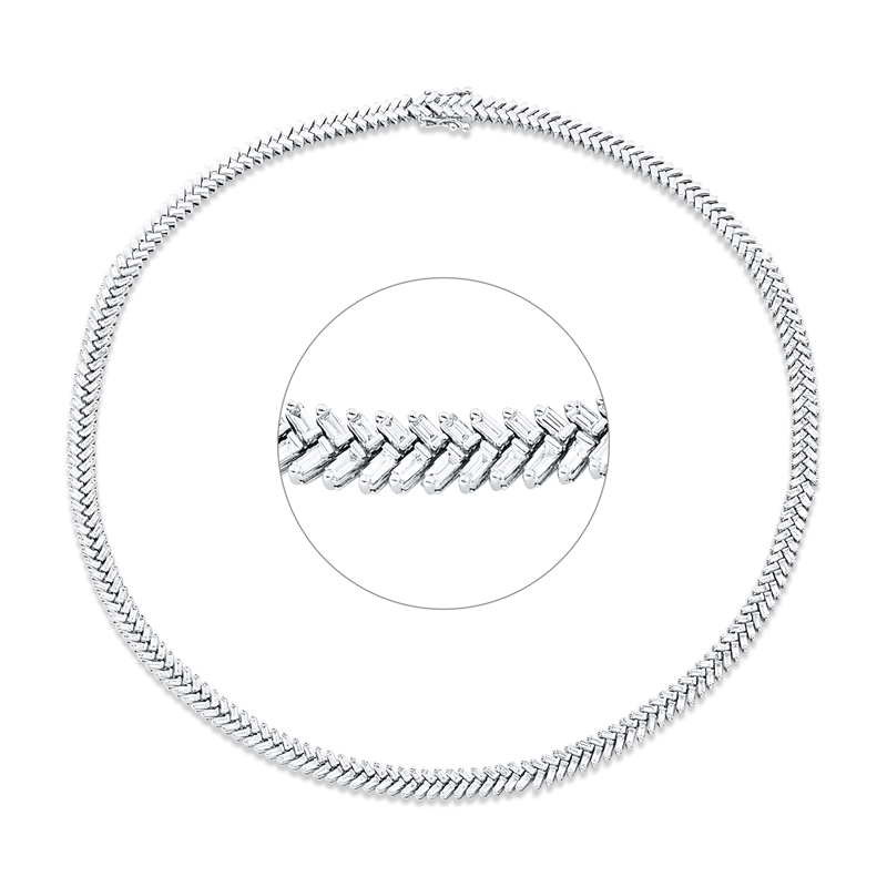 Collier    aus 585/-14 Karat Weißgold mit 252 Diamanten 4