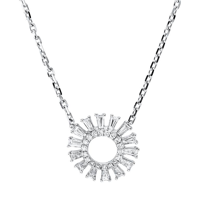 Collier    aus 585/-14 Karat Weißgold mit 32 Diamanten 0