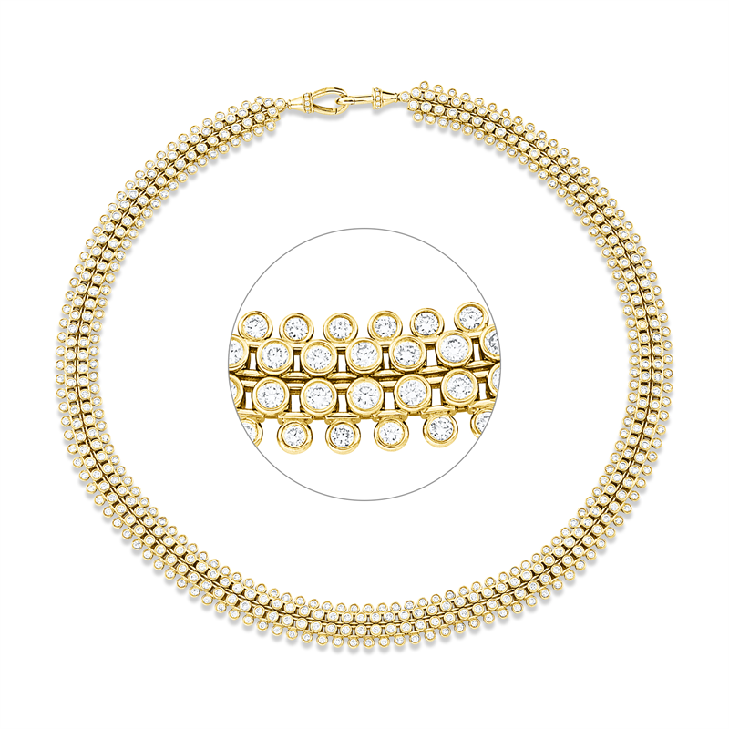 Collier    aus 750/-18 Karat Gelbgold mit 492 Diamanten 10