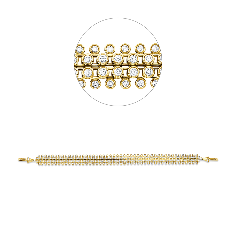 Collier    aus 585/-14 Karat Gelbgold mit 216 Diamanten 4
