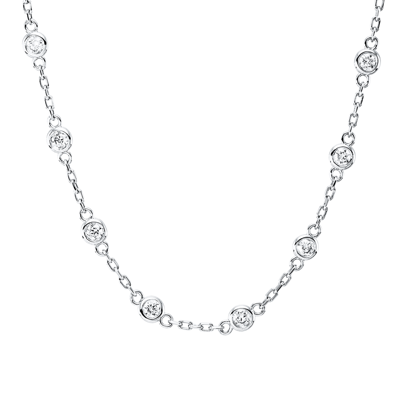 Collier    aus 585/-14 Karat Weißgold mit 37 Diamanten 1