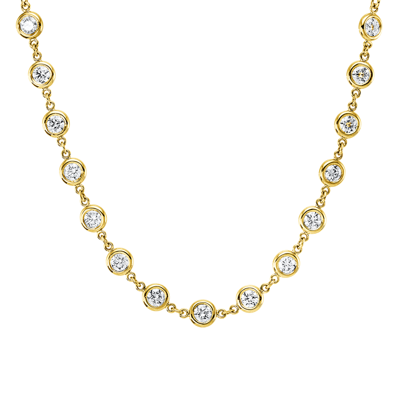 Collier    aus 585/-14 Karat Gelbgold mit 56 Diamanten 4