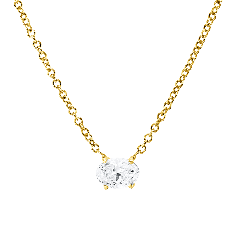 Collier    aus 585/-14 Karat Gelbgold mit 1 Diamant 0