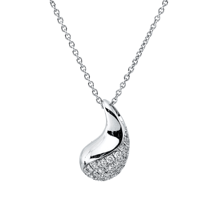 Collier    aus 585/-14 Karat Weißgold mit 30 Diamanten 0