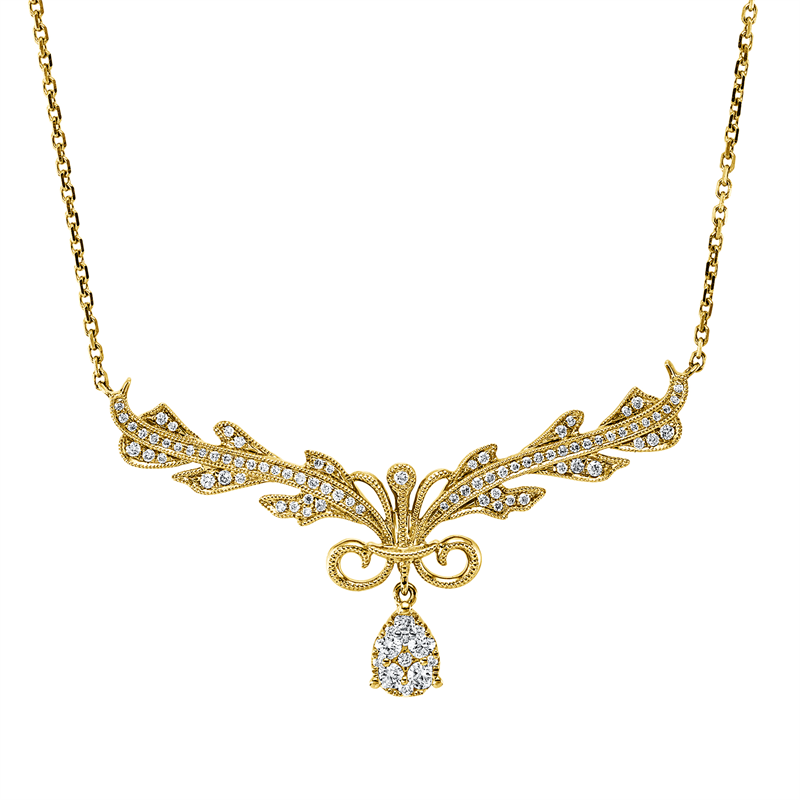 Collier    aus 750/-18 Karat Gelbgold mit 91 Diamanten 0