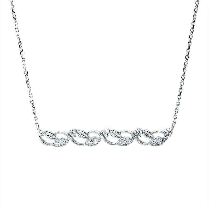 Collier    aus 750/-18 Karat Weißgold mit 13 Diamanten 0