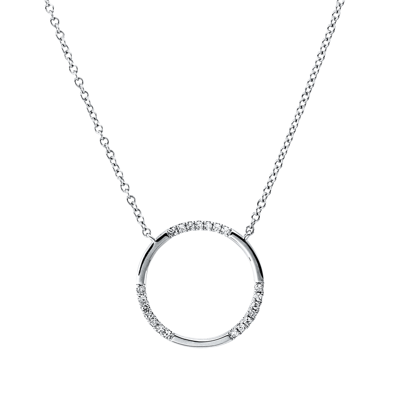 Collier    aus 750/-18 Karat Weißgold mit 21 Diamanten 0