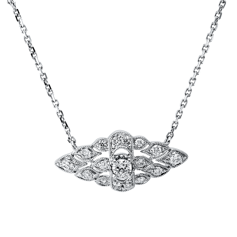 Collier    aus 750/-18 Karat Weißgold mit 19 Diamanten 0