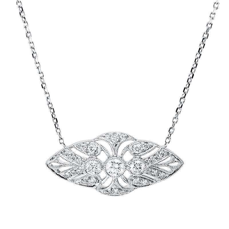 Collier    aus 750/-18 Karat Weißgold mit 29 Diamanten 0