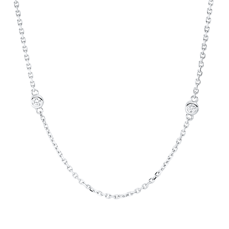 Collier    aus 750/-18 Karat Weißgold mit 8 Diamanten 0