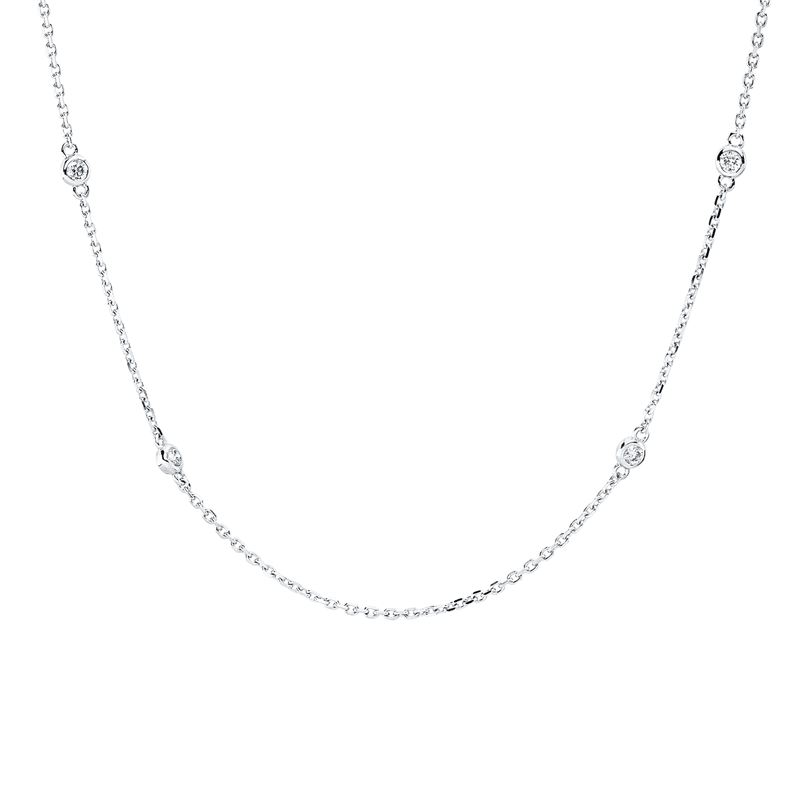 Collier    aus 750/-18 Karat Weißgold mit 8 Diamanten 0