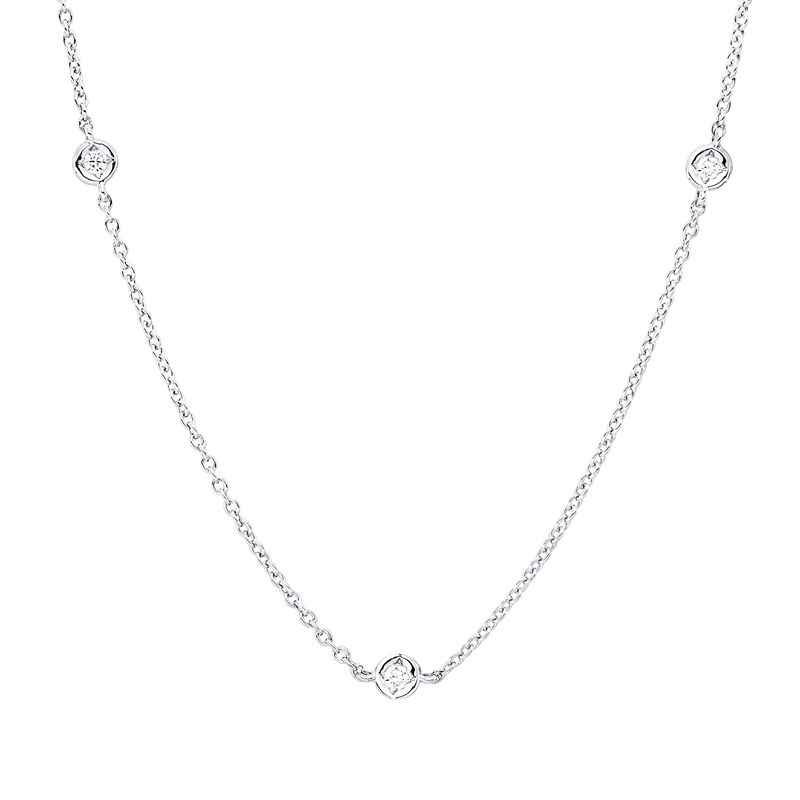 Collier    aus 750/-18 Karat Weißgold mit 10 Diamanten 0