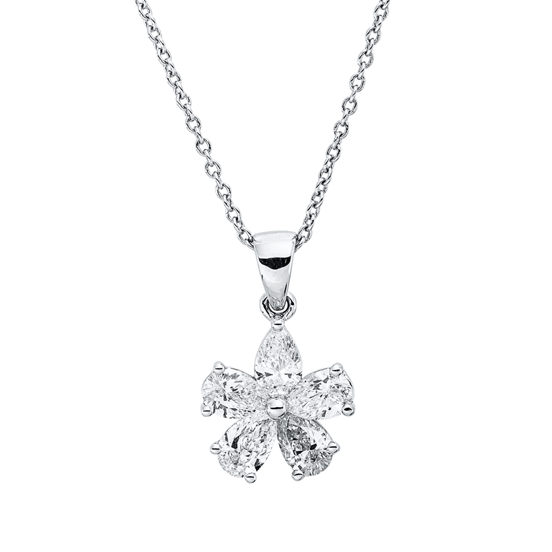 Collier    aus 750/-18 Karat Weißgold mit 5 Diamanten 0