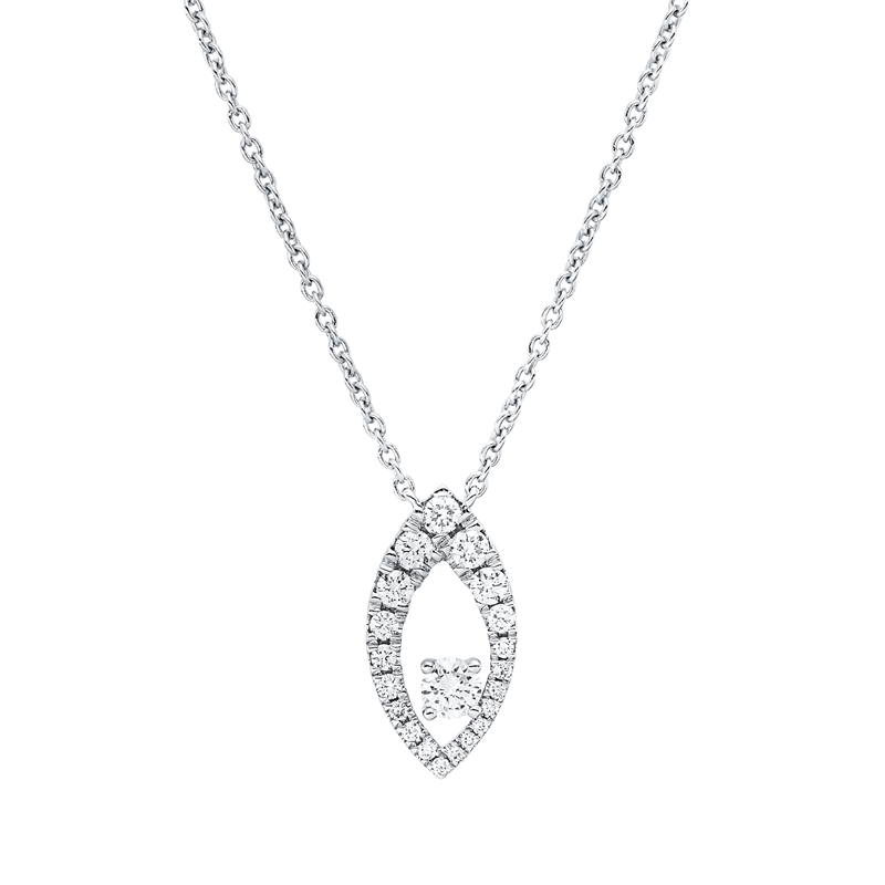 Collier    aus 750/-18 Karat Weißgold mit 23 Diamanten 0