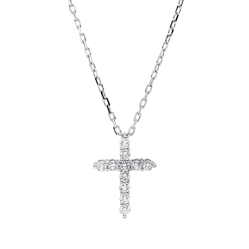 Collier    aus 750/-18 Karat Weißgold mit 11 Diamanten 0