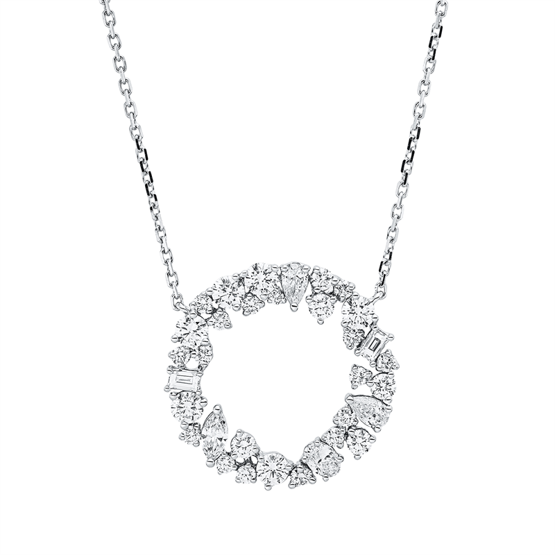 Collier    aus 750/-18 Karat Weißgold mit 33 Diamanten 1
