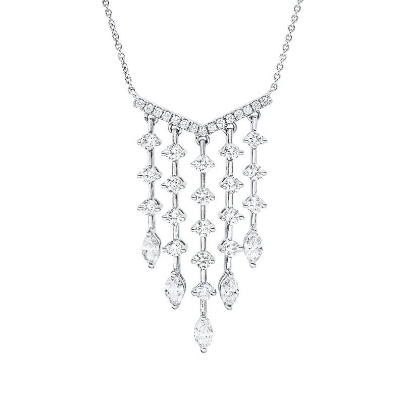 Collier    aus 750/-18 Karat Weißgold mit 39 Diamanten 1
