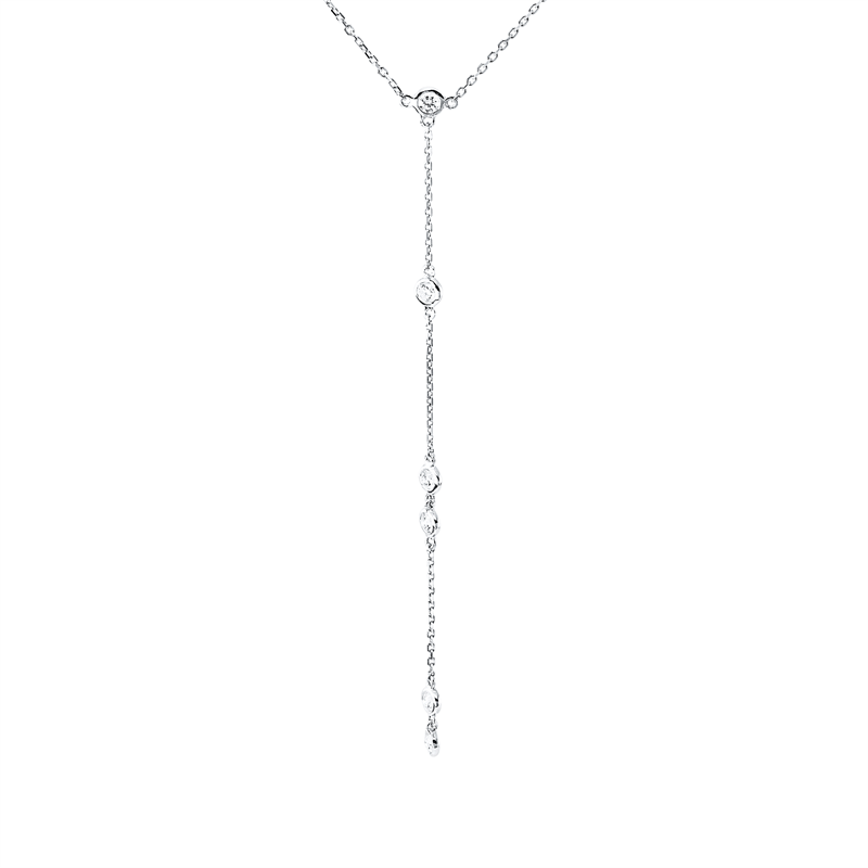 Collier    aus 750/-18 Karat Weißgold mit 8 Diamanten 0